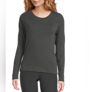 Eileen Fisher Long Sleeve Scoop Neck Tee Gray Size XS